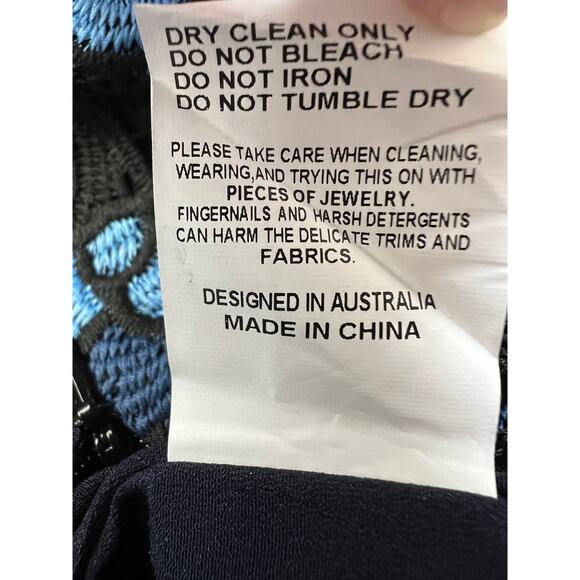 ELLIATT WOMENS SMALL TIMES FLORAL CROCHET STRAPLESS MIDI PARTY DRESS BLUE NEW - Picture 15 of 16